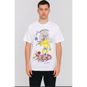 Supreme x Dan Johnston 2020 RIP Rare M Grunge Graphic Ivory T-Shirt Streetwear